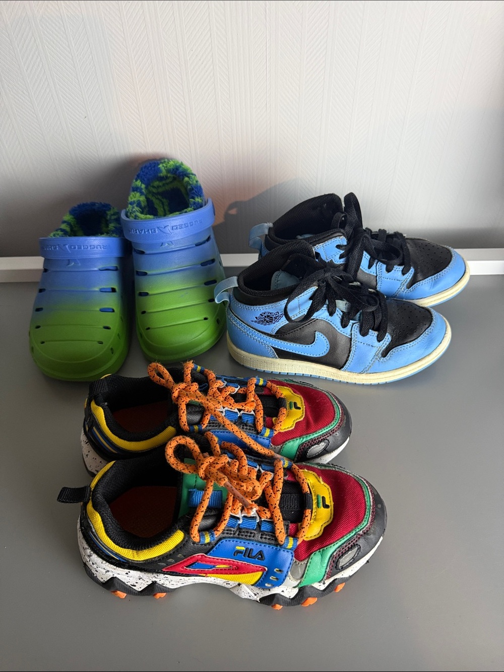 3 Bundle of Shoes size 13 Kids Fila & Nike Kids Multicolor Athletic Sneakers